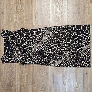 Rachel Roy Signature Cotton Stretch Brown & Tan Giraffe Print Sheath Dress